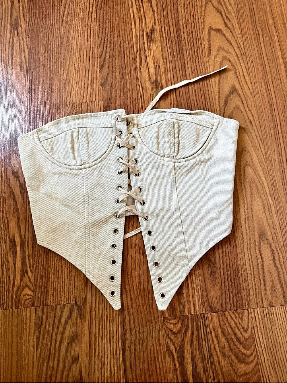 Lioness Legacy Corset Lace-Up Top White Small